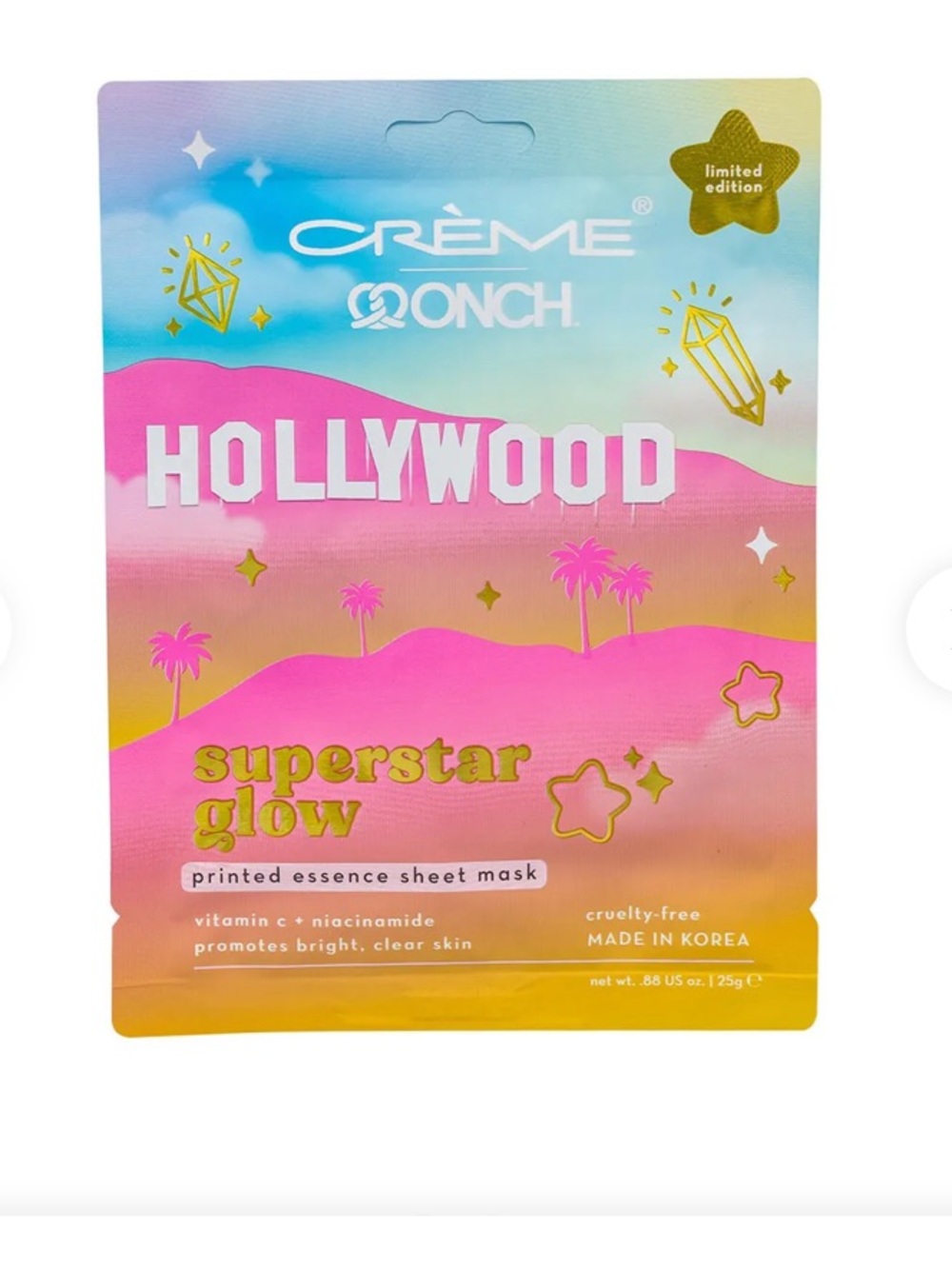 Crème x Qonch Hollywood Superstar Glow Sheet Mask - Pink Gradient